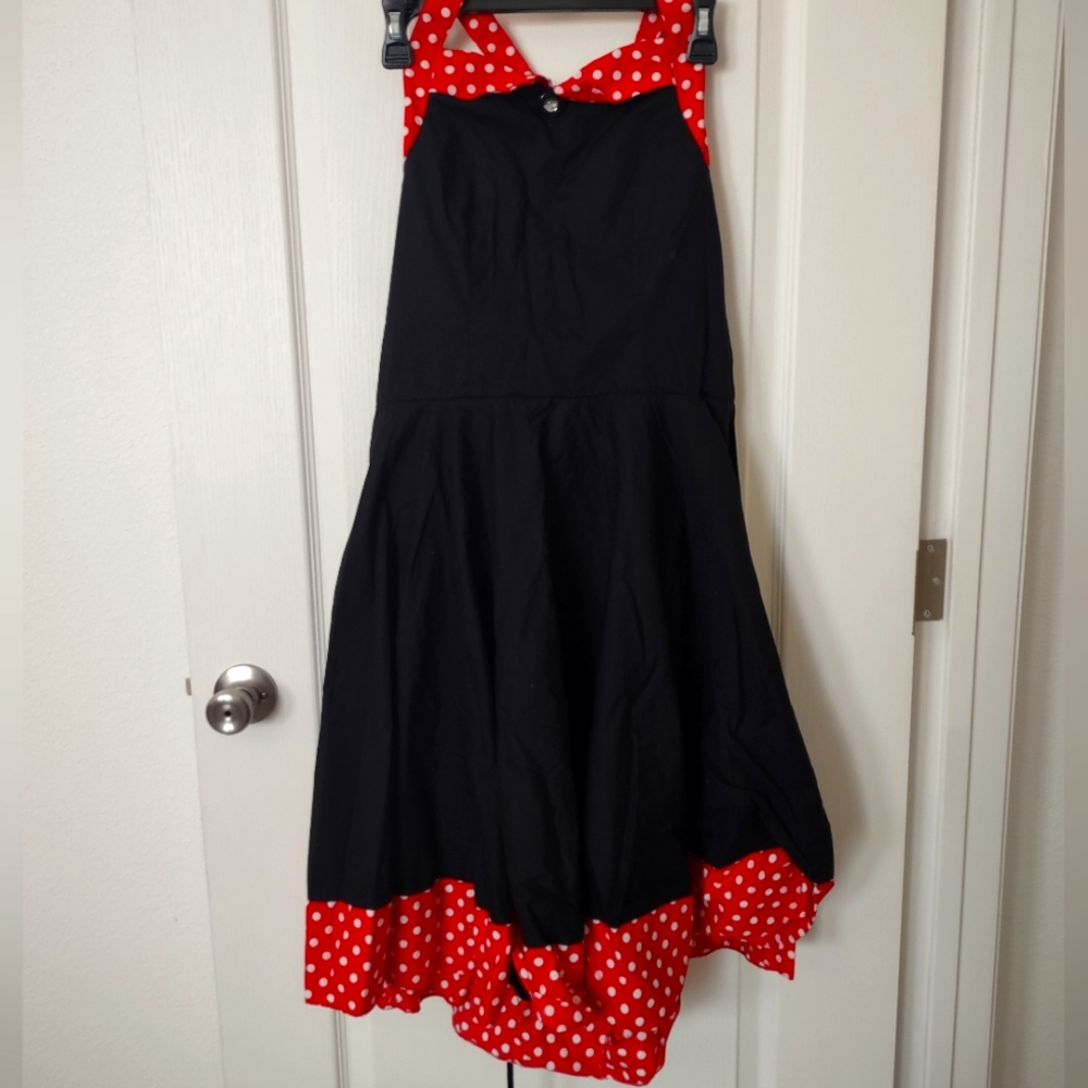 Maggie Tang  Black and Red Polka Dot Dress